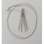A DIAMOND FRINGE PENDANT NECKLACE the pendant in white metal and set with estimated approx 0.50cts