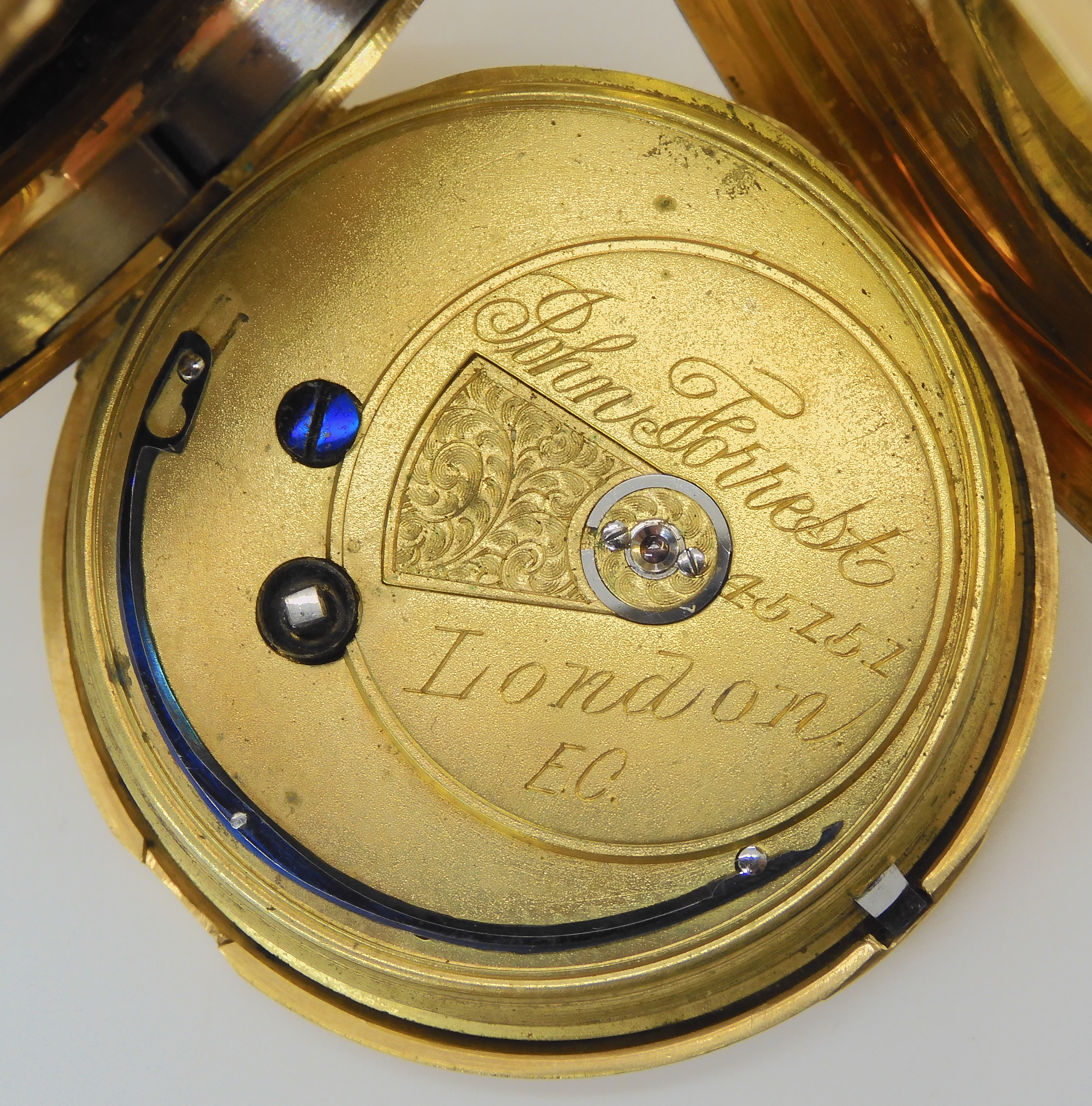 AN 18CT GOLD FULL HUNTER POCKET WATCH the dial and the movement both signed John Forrest, diameter - Bild 5 aus 6