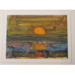•SANDY MURPHY RSW, RGI, PAI (SCOTTISH B. 1956) SUNSET AT AYRSHIRE Mixed media. signed, 14 x 19cm (