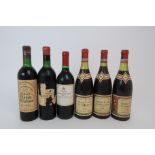 A BOTTLES OF CHATEAU LYNCH BAGES, 1966 label poor, Chateau Gloria St Julien, 1970 and three