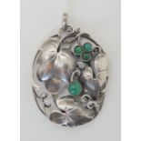 A THEODORE FAHRNER ART NOUVEAU PENDANT an entwined foliate mount set with chrysoprase. Dimensions