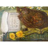 THORA CLYNE SSWA (SCOTTISH 1337-2020) CALL ME Oil on canvas, signed, 38 x 51cm (15 x 20")
