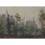 •WILLIAM BIRNIE RSW, RGI, PAI (SCOTTISH 1929-2006) AUTUMN MORNING, GUBBIO Oil on board, signed and