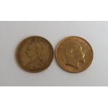 TWO GOLD HALF SOVEREIGNS 1892 & 1910 (2) Condition Report: Available upon request