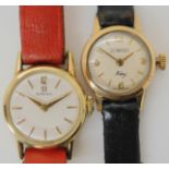 TWO LADIES WATCHES an 18ct gold ladies Duward King watch, diameter of the dial, 1.7cm, with a