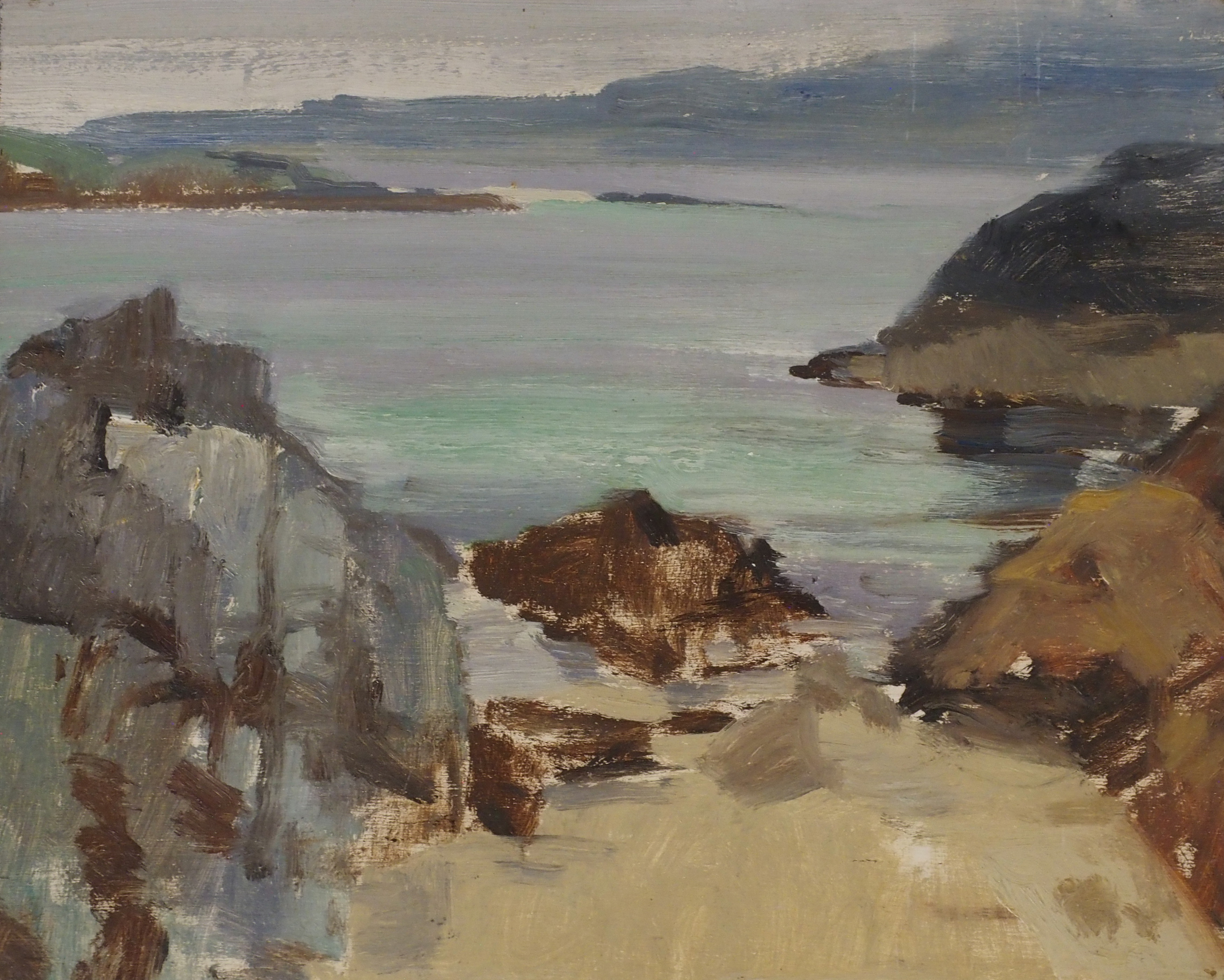 CIRCLE OF FRANCIS CAMPBELL BOILEAU CADELL (SCOTTISH 1883-1937) COAST OF MULL AND EILEAN NEAR BARRA