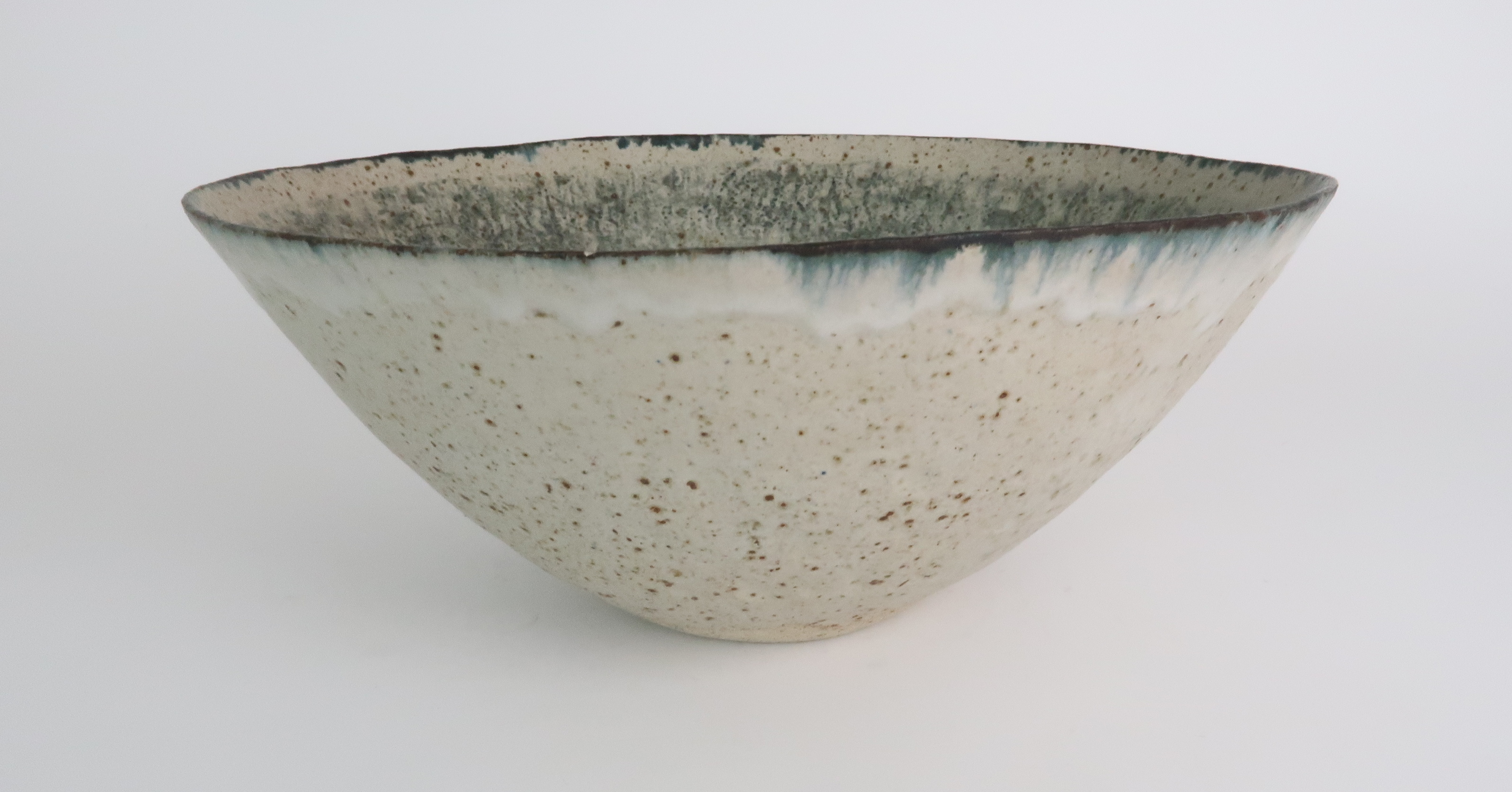 •BETTY BLANDINO (1927-2011) A stoneware bowl with slipware glaze, impressed mark to base, 32cm - Image 4 of 7