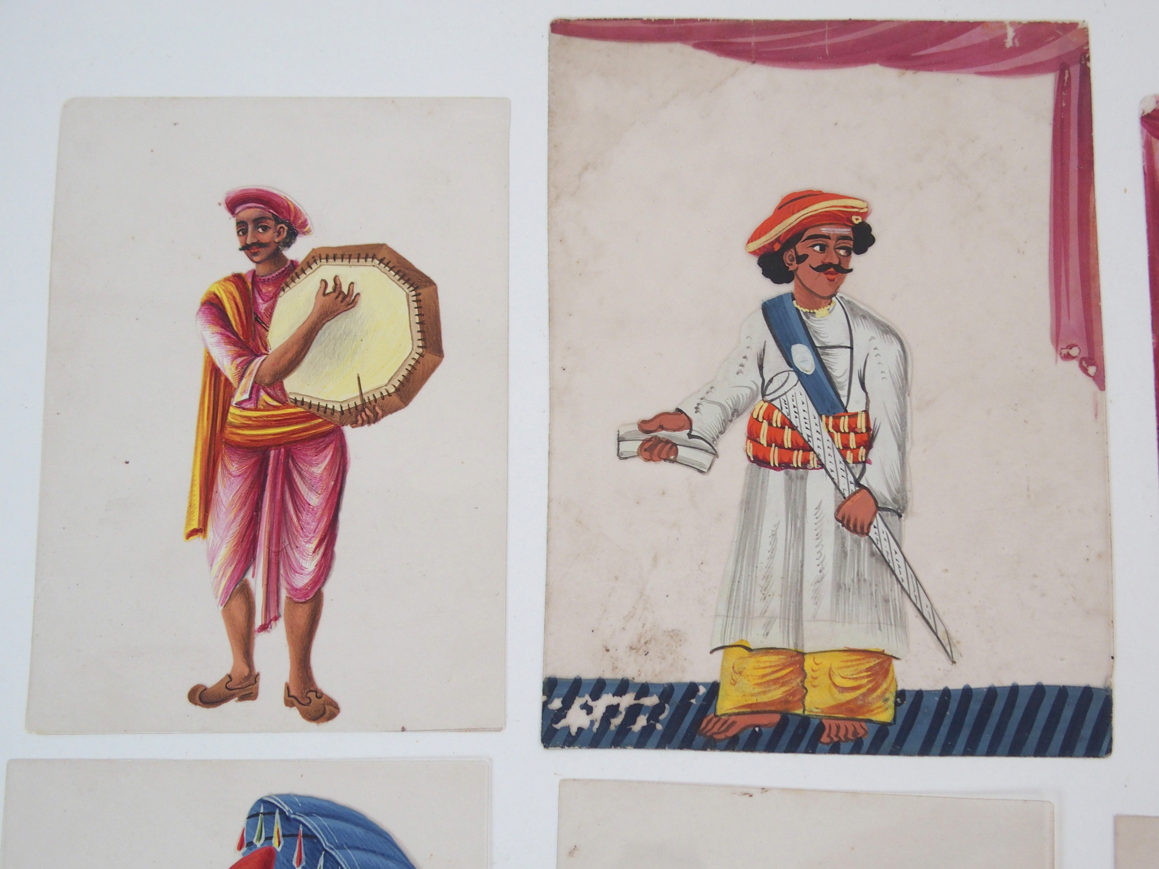 *WITHDRAWN* THIRTEEN INDIAN MICA PORTRAIT PAINTINGS Various Hindu figures including; musician - Image 8 of 11