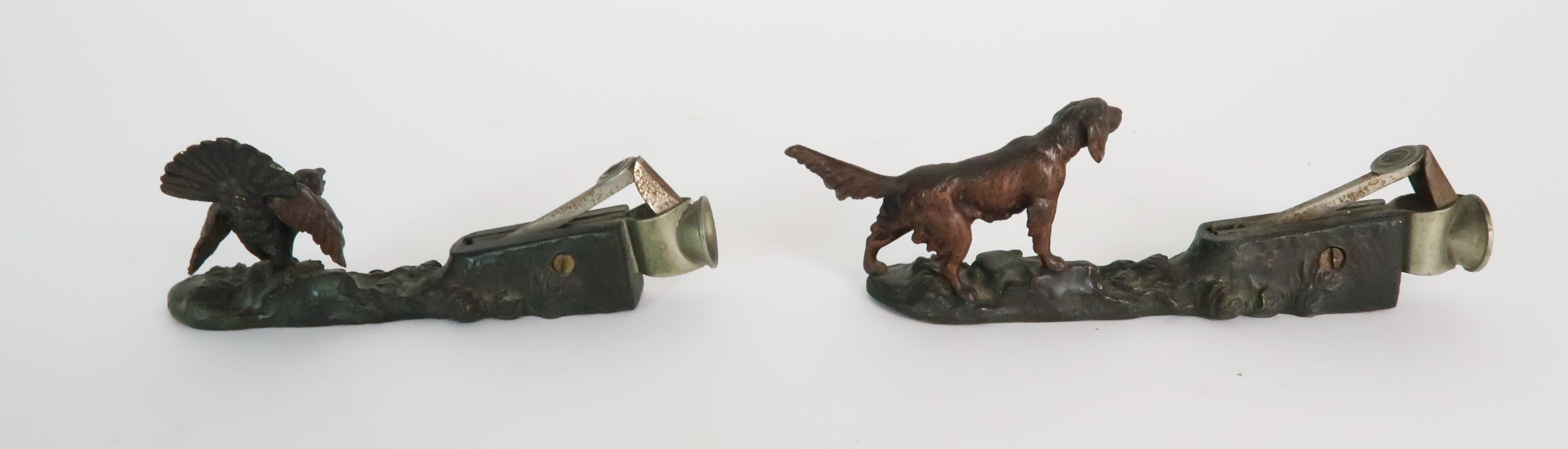 AN ONYX DISH MOUNTED WITH A COLD PAINTED SPANIEL with pheasant in its mouth, 18cm wide, a Lizard - Image 10 of 12