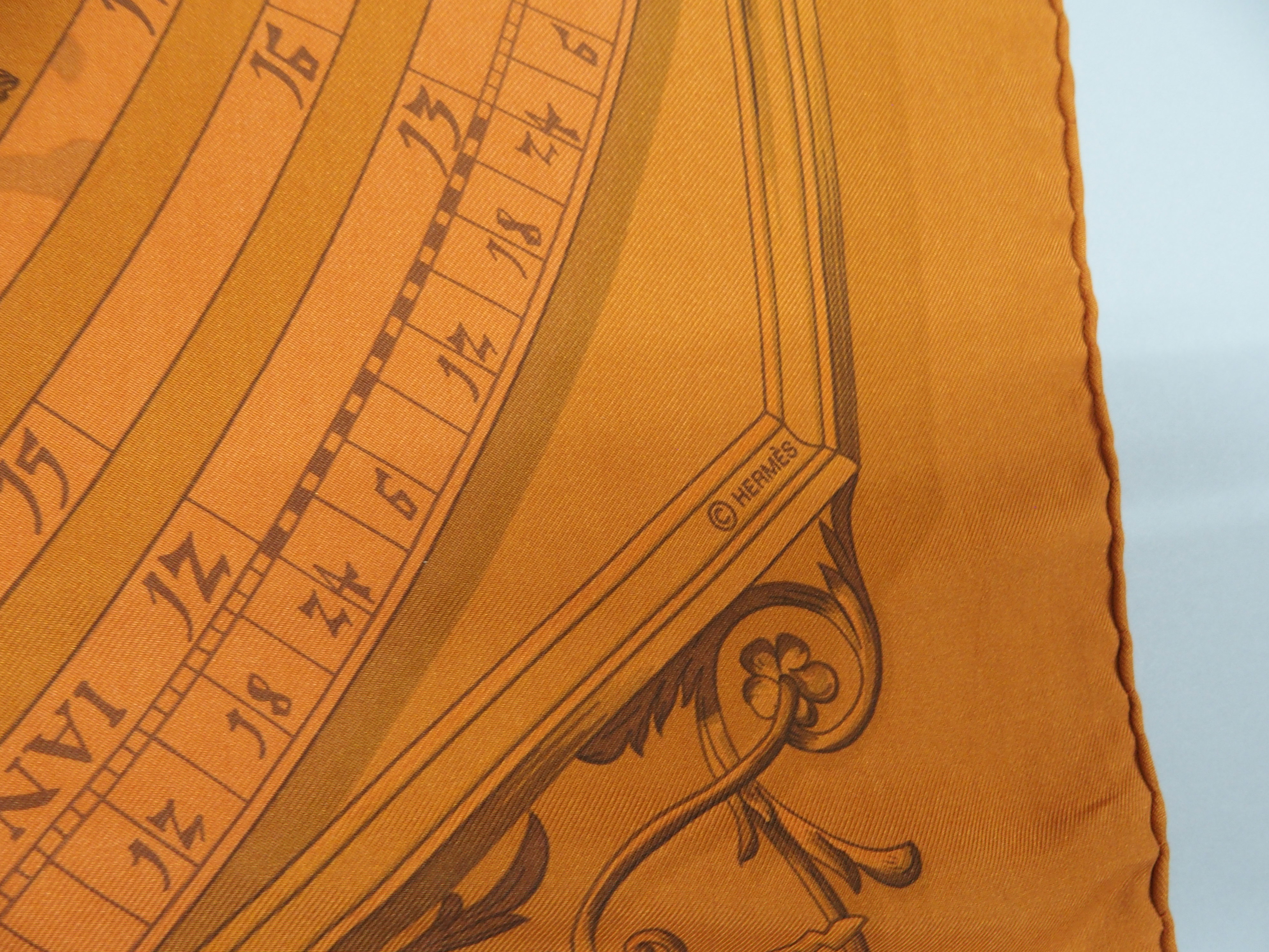 AN ORIGINAL ASTROLOGIE HERMES SILK SCARF by Francoise Faconnet Brown, 90 x 90cm in original box - Image 4 of 6