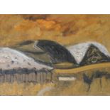 •DAVID M MARTIN RSW, RGI (SCOTTISH 1922-2018) BORDERS HILLSIDE Oil on canvas board, signed, 14 x