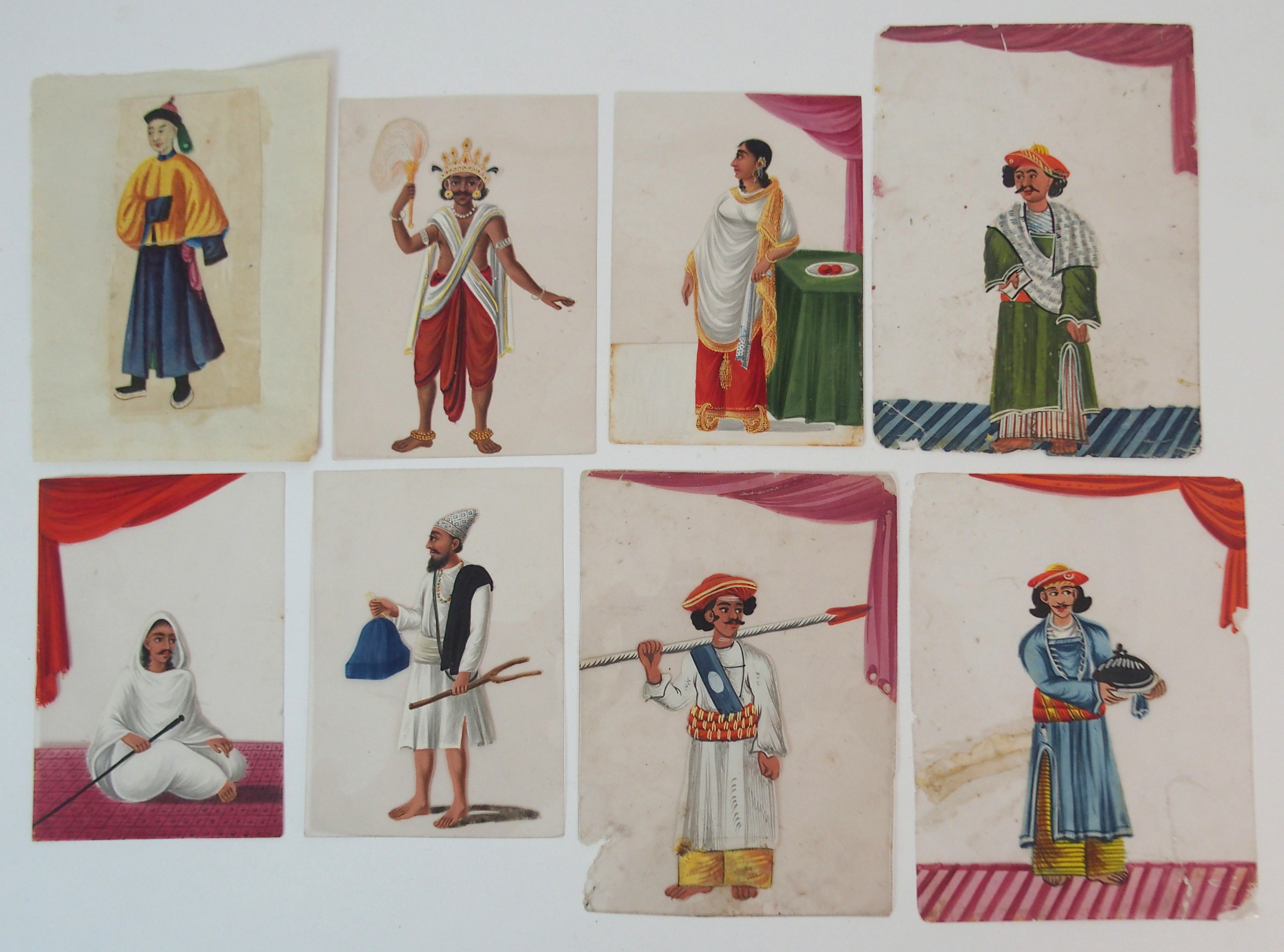 *WITHDRAWN* THIRTEEN INDIAN MICA PORTRAIT PAINTINGS Various Hindu figures including; musician