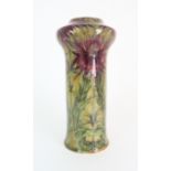 A GEORGE CARTLIDGE (1868-1961) HANCOCK AND SON MORRISWARE TUBE LINED VASE decorated with thistle