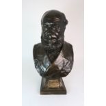 JOHN CASSIDY RCA (1860-1939) A BRONZE BUST OF WILLIAM CRAWFORD founder of William Crawford & Son,
