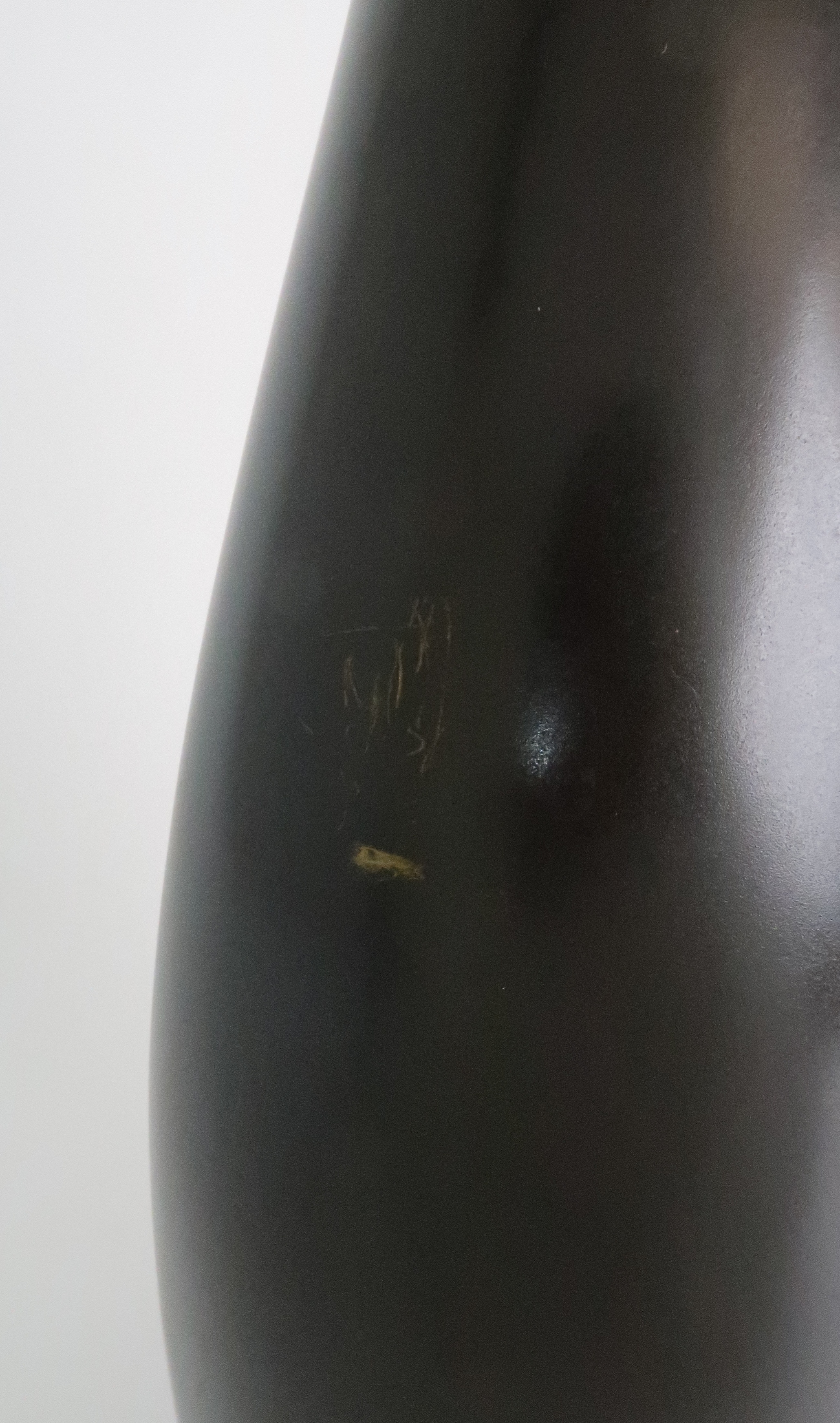 A JAPANESE BRONZE BALUSTER VASE cast with two geese beside foliage, signed, 39cm high Condition - Image 3 of 9