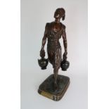 AFTER JEAN-DIDIER DEBUT (FRENCH, 1824-1893) - CAST BRONZE FIGURE PORTEUR D'EAU TUNISIEN modelled