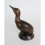 •GEOFFREY DASHWOOD (Born 1947) Dabchick (Little Grebe), patinated bronze, signed and numbered 1/