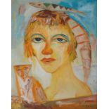 •JOHN BELLANY CBE, RA, HRSA, LLD (LON) (SCOTTISH 1942-2013) A SCOTTISH BEAUTY Oil on canvas, signed,