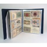 AN ALBUM OF 1920's GERMAN INFLATION TIME NOTGELD approx. 1260 mainly coloured Condition Report: