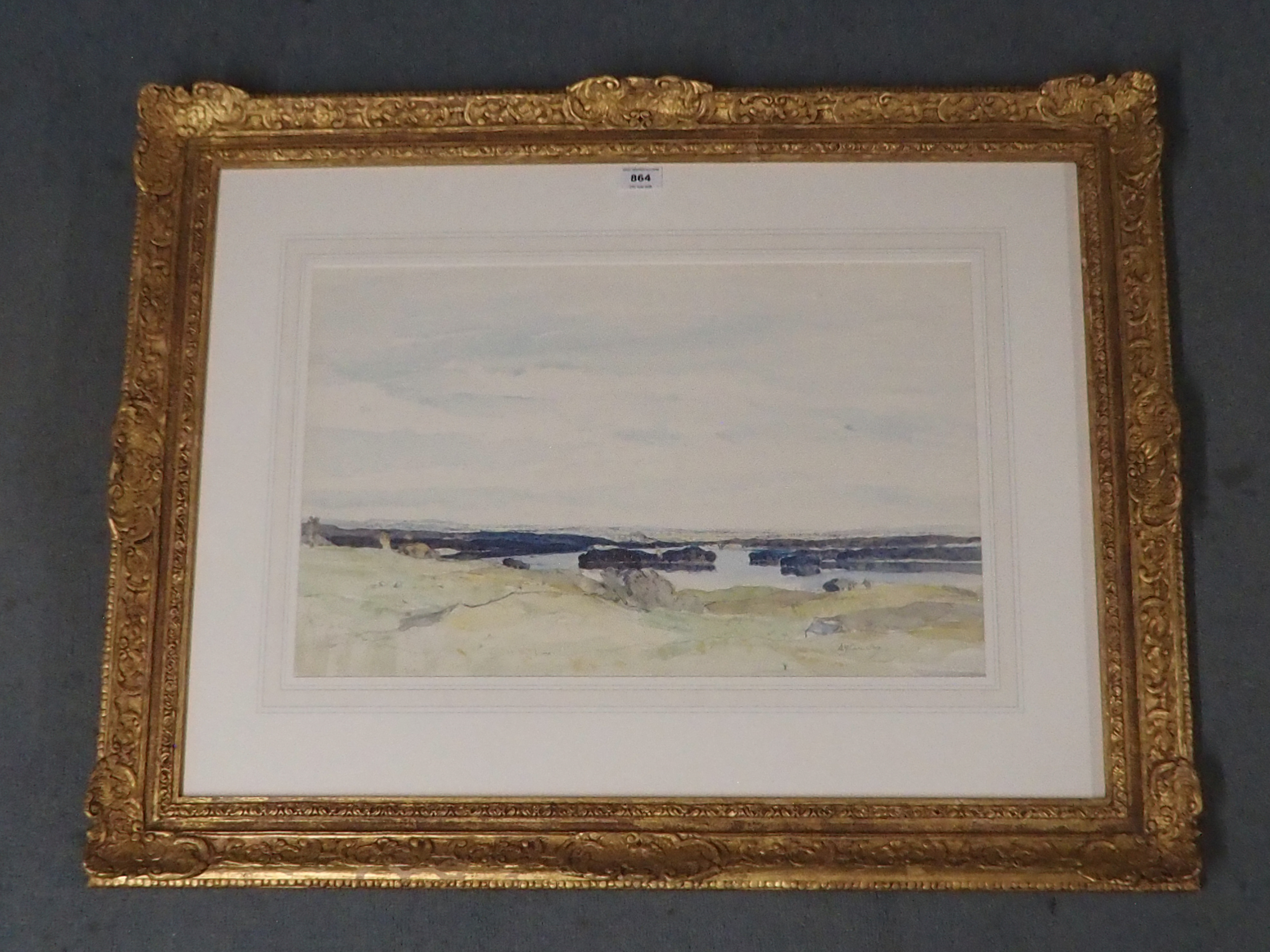 SIR DAVID YOUNG CAMERON RA, RSA, RWS, RSW, RE (SCOTTISH 1865-1945) THE LAKE OF MENTEITH AND - Image 2 of 5