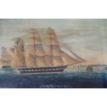 I BRODIE (SCOTTISH 19TH CENTURY) THE BARQUE DUNCAN RITCHIE OF GLASGOW Mixed media, inscribed with