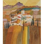 •GILLIAN MCDONALD (BRITISH CONTEMPORARY) MEDITERRANEAN VILLAGE III STUDY Watercolour, signed, 46 x