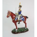 A SITZENDORF 12TH LIGHT DRAGOONS REVIEW ORDER in 1815 uniform, 39cm high Condition Report: Available