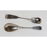 A PAIR OF SILVER EGG SPOONS BY WILLIAM HANNAY Glasgow 1824 with seventeen assorted coffee bean
