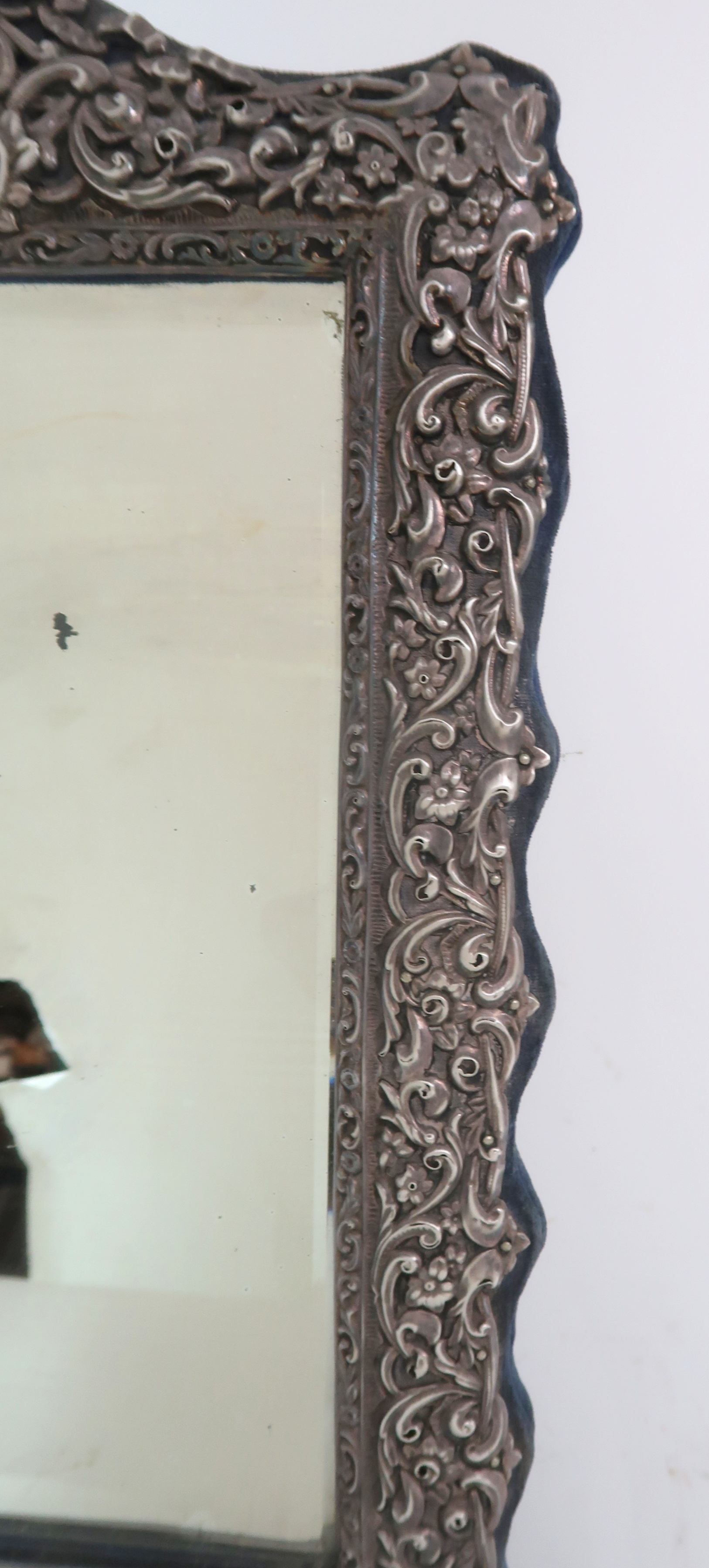 A LATE VICTORIAN SILVER-MOUNTED EASEL MIRROR with cartouche, monogrammed, CGB, Birmingham, 1900, - Image 3 of 5