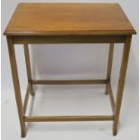 AN INLAID MAHOGANY SIDE TABLE, 68cm high, 59cm wide and 41cm deep, a mahogany pembroke table with