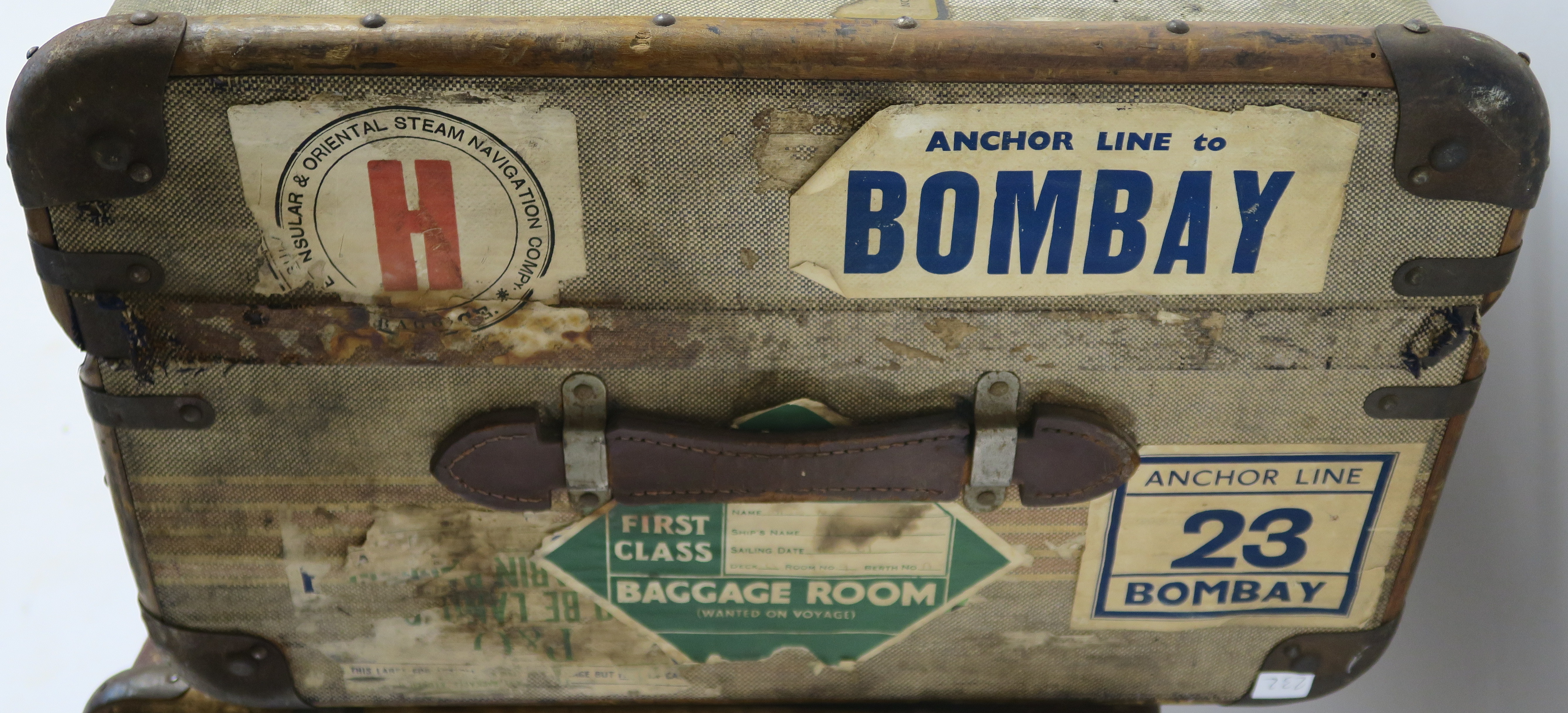 TWO WOOD BOUND CABIN TRUNKS early 20th century Condition Report: Available upon request - Image 2 of 3