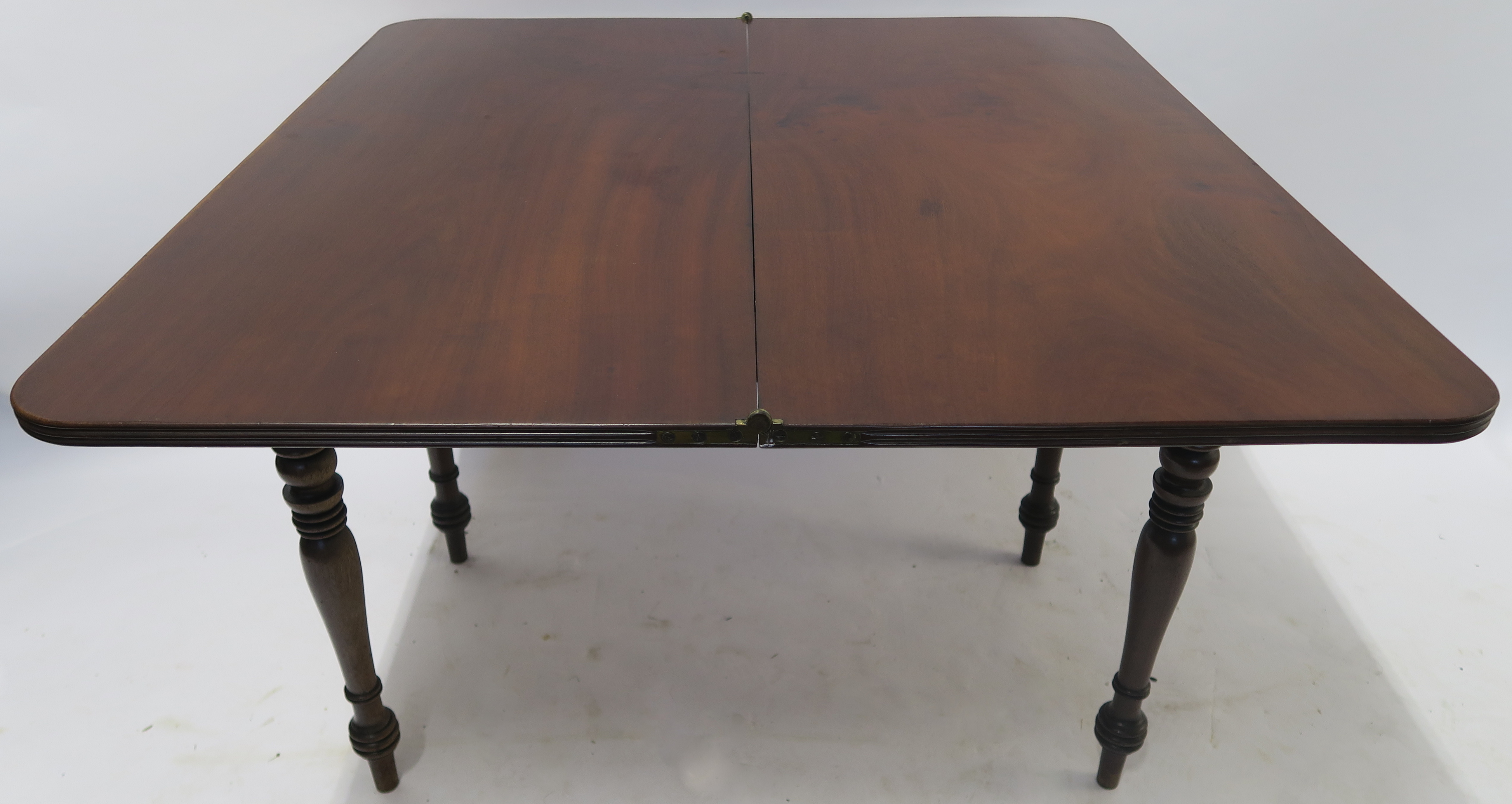 A VICTORIAN MAHOGANY FOLD OVER TEA TABLE 75cm high, 102cm wide and 50cm deep Condition Report: - Image 2 of 2