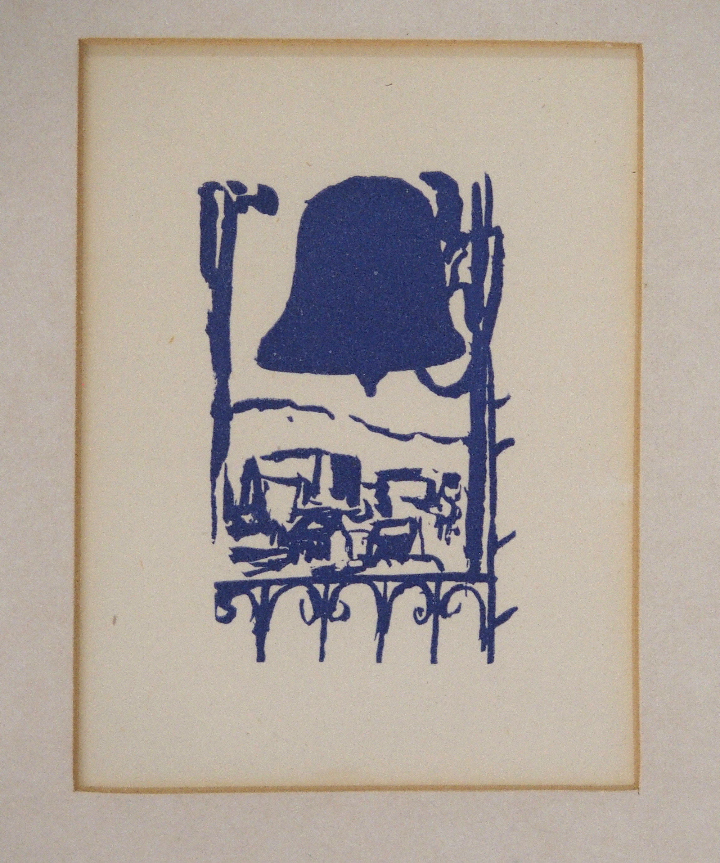 •DONALD BAIN (SCOTTISH 1904-1979) CLOCHER A ST.PAUL colour woodblock, 10 x 7cm circa 1947 Exhibited: