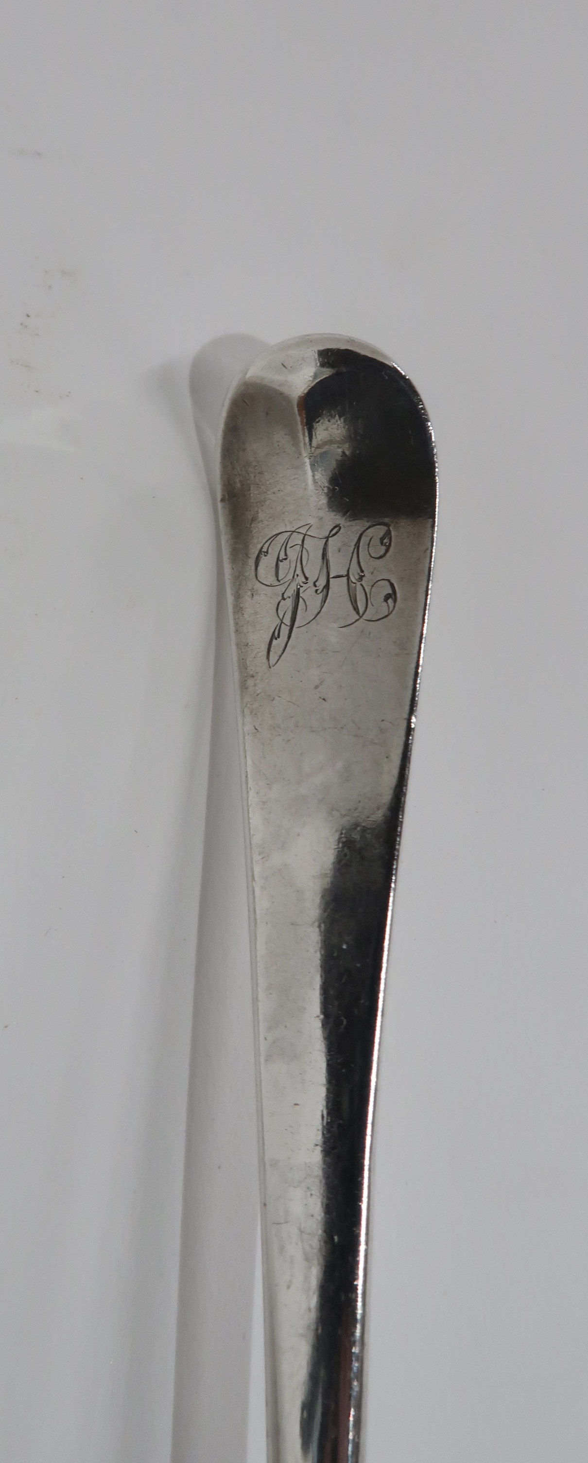 A SILVER TABLE SPOON BY MARY CHAWNER London 1835, with another table spoon and four silver dessert - Image 7 of 8