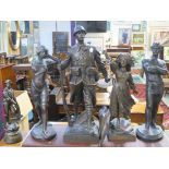 A Carlier spelter figure, "Verdun, On ne passe pas", 63cm high another Carlier figurine (def), and