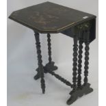 A late 19th Century Chinese black lacquer table with dragon design Condition Report: