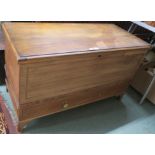 A Canadian chest with lidded top and lower single drawer, 64cm high x 108cm wide x 47cm deep