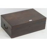 A rosewood box with brass Chubb lock, 19cm high x 55cm wide x 35cm deep Condition Report: