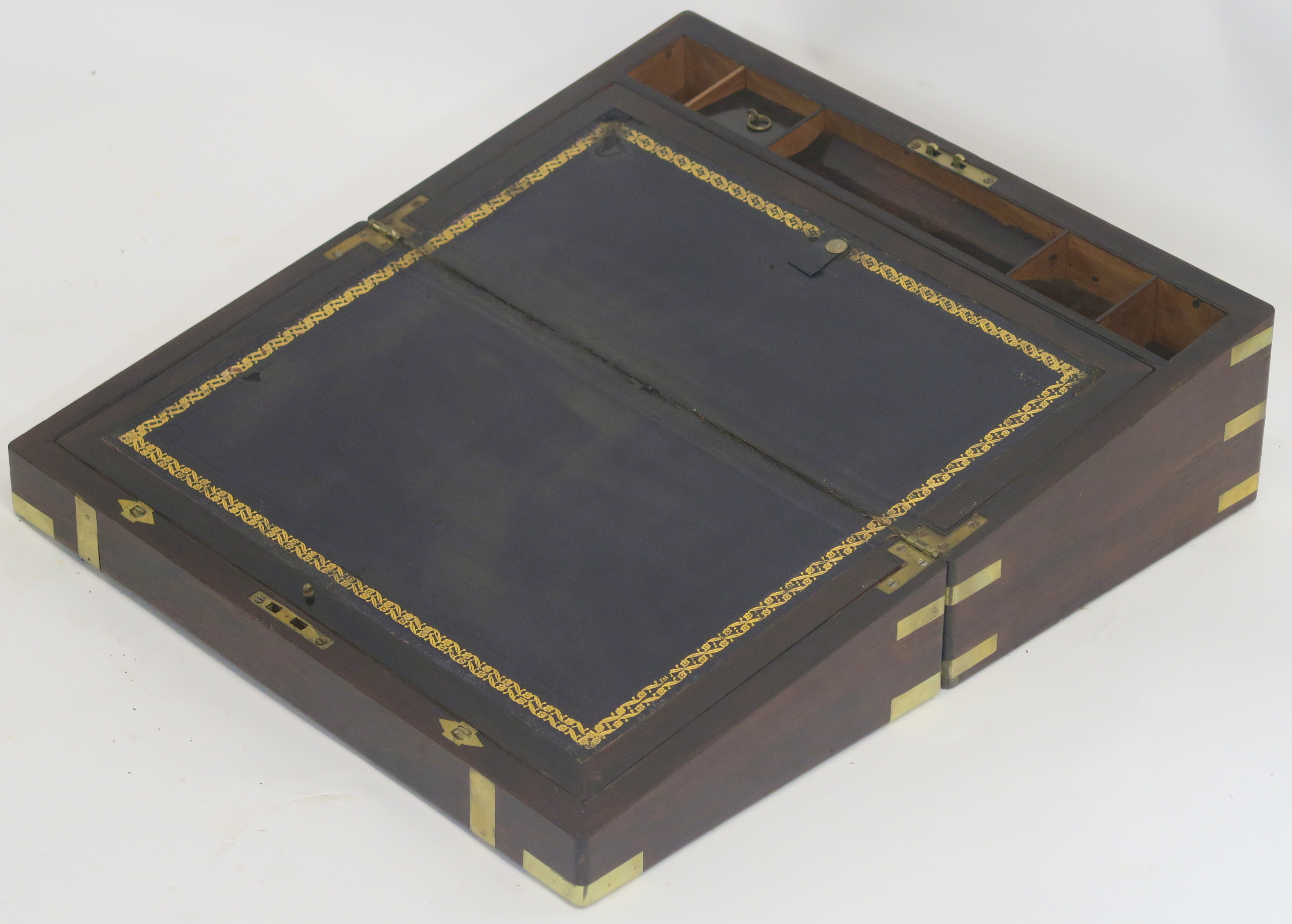 A brass bound rosewood writing slope, 17cm high x 45cm wide x 25cm deep Condition Report: - Image 2 of 2