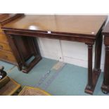 A Victorian mahogany hall table with column supports, 91cm high x 138cm wide x 53cm deep Condition