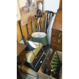 A mixed lot including walking sticks, typewriter etc Condition Report: Available upon request