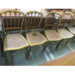 A set of four gilt parlour chairs with cane seats (4) Condition Report: Available upon request