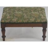 A mahogany footstool with turned legs Condition Report: Available upon request