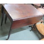 A Georgian mahogany Pembroke table with single drawer, 74cm high x 54cm wide x 92cm deep Condition