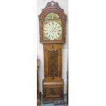 A Victorian mahogany longcase clock with painted face with Roman numerals, "Wm Marshall, Wishaw",