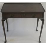 A mahogany silver table with single drawer, 72cm high x 80cm wide x 49cm deep Condition Report: