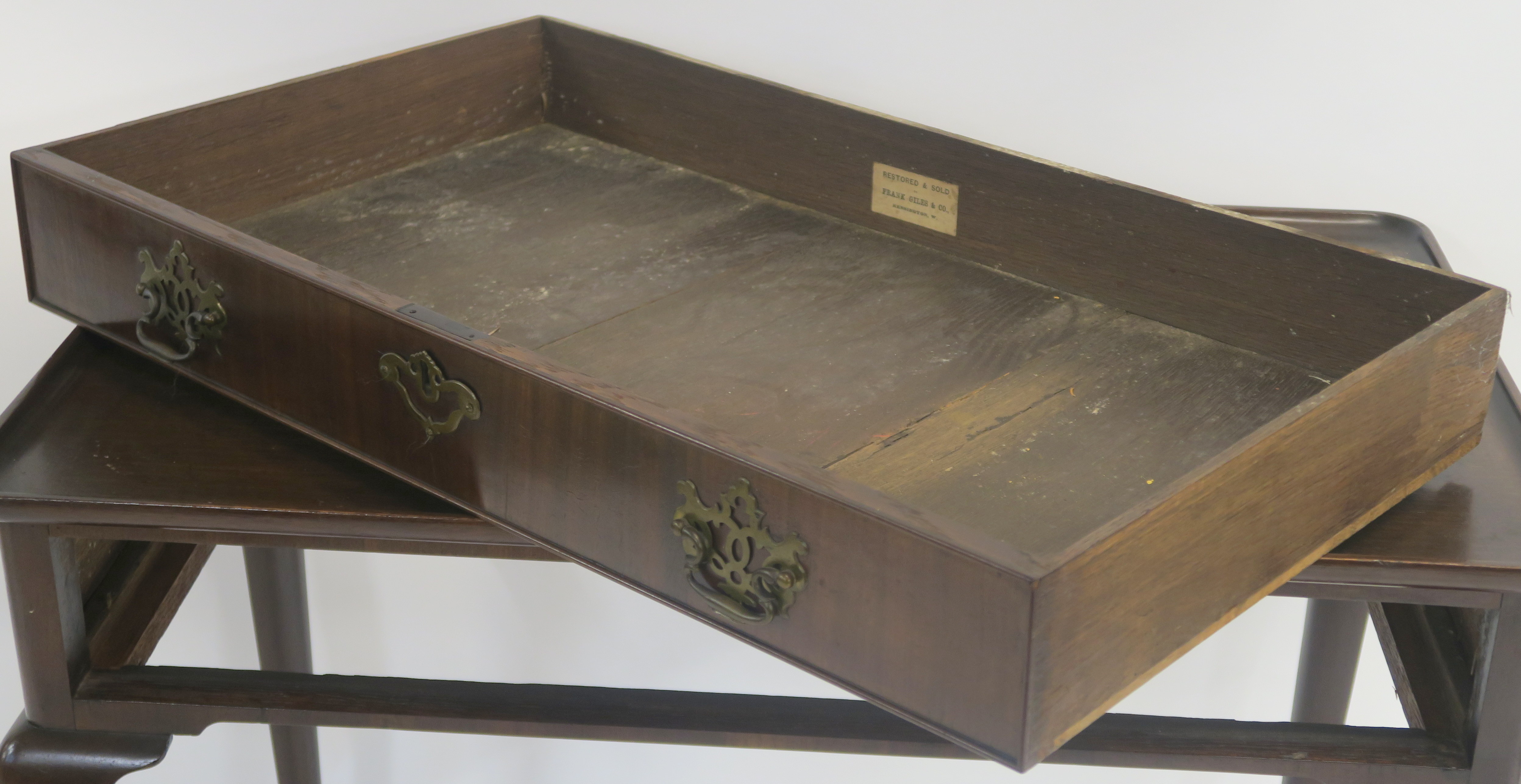 A mahogany silver table with single drawer, 72cm high x 80cm wide x 49cm deep Condition Report: - Image 3 of 4