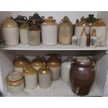 A large selection of ceramic pots, flagons, jars, bottles etc from various locations, Jedburgh,