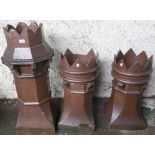 Three Victorian chimney pots, 102cm and 76cm high (3) Condition Report: