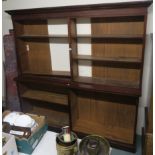 A large Victorian mahogany open bookcase (def), 221cm high x 220cm x 40cm deep Condition Report:
